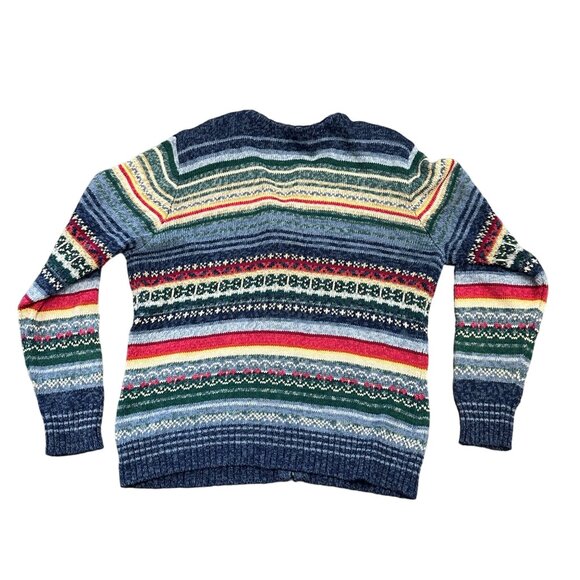 Vintage Tiara International Womens M Striped Tight Knit Sweater Full Zip Cotton - Picture 6 of 14